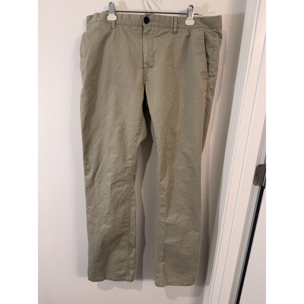 7‎ Diamonds Journey Slim Fit Pants Khaki Cotton Blend 4-Pockets Size 35x34